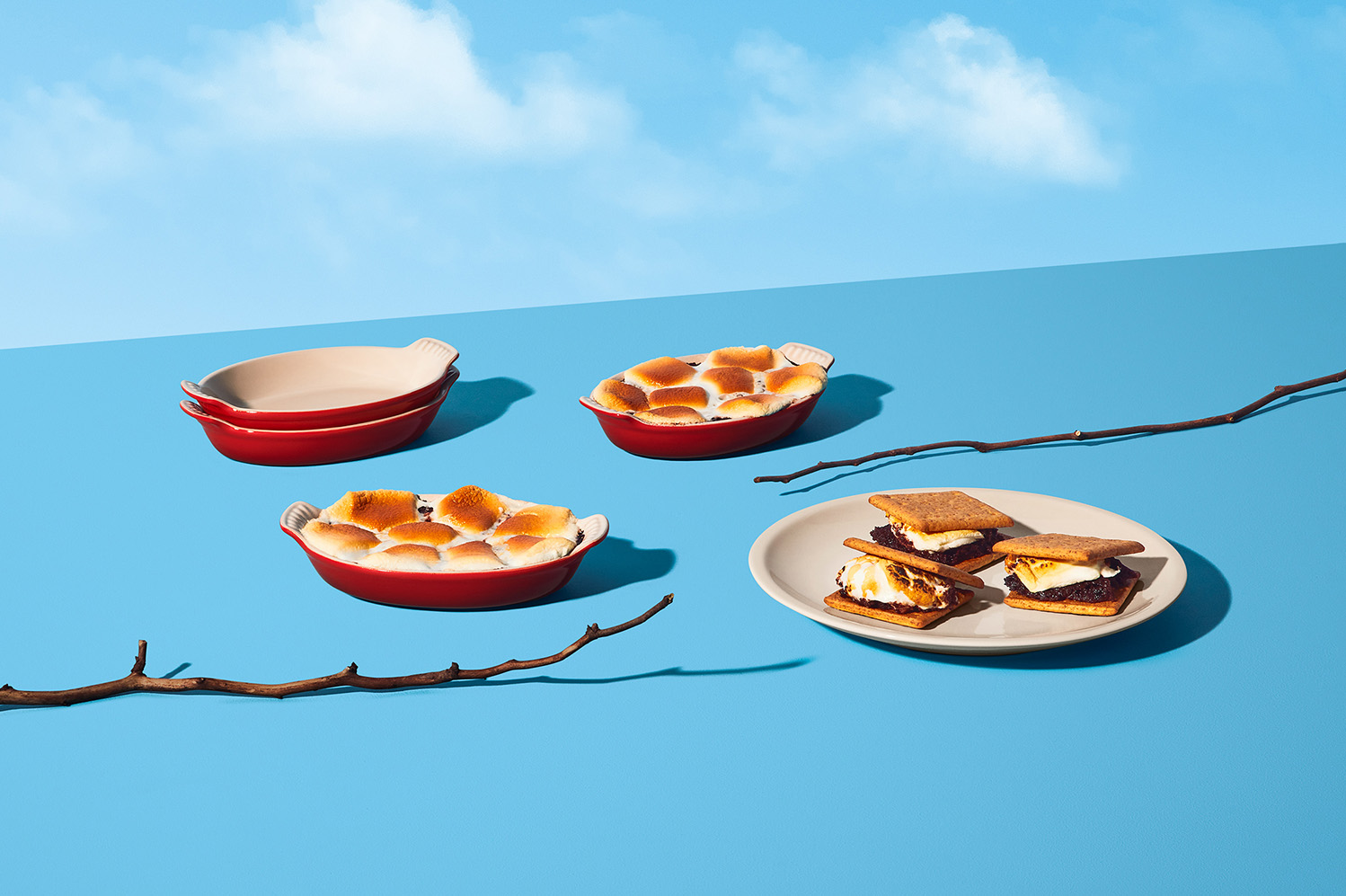 S’mores with Double Chocolate Brownies